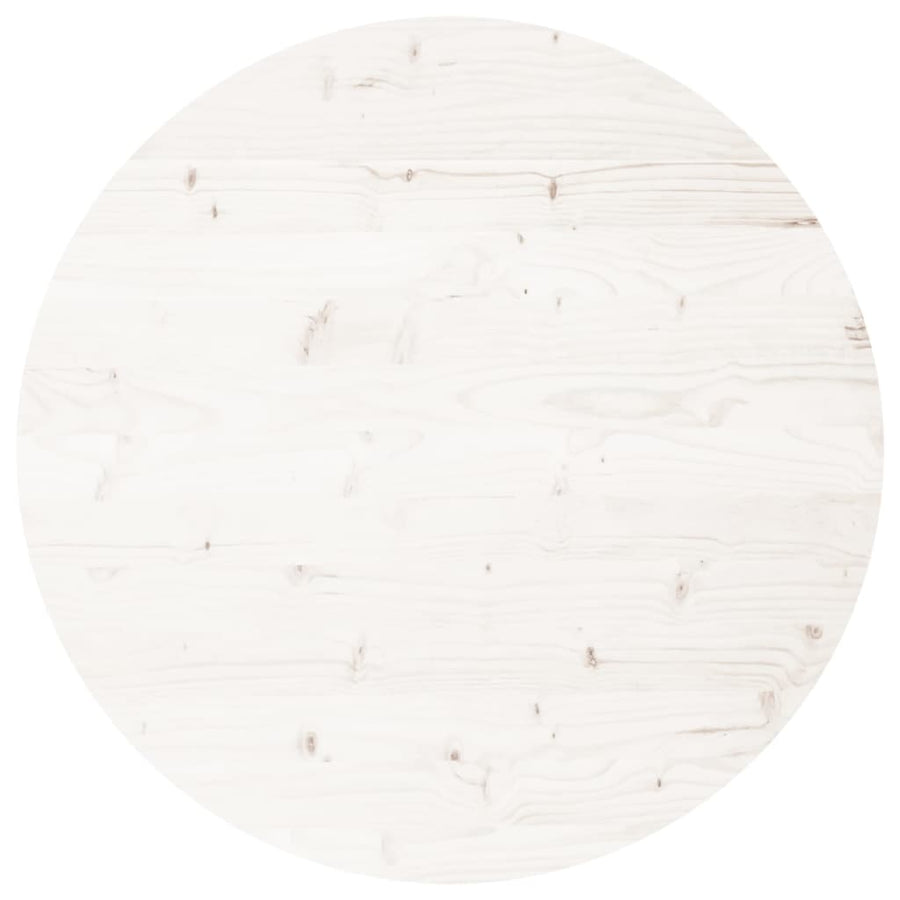 Tafelblad Rond Ø70X3 Cm Massief Grenenhout Wit
