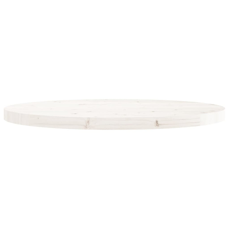 Tafelblad Rond Ø70X3 Cm Massief Grenenhout Wit