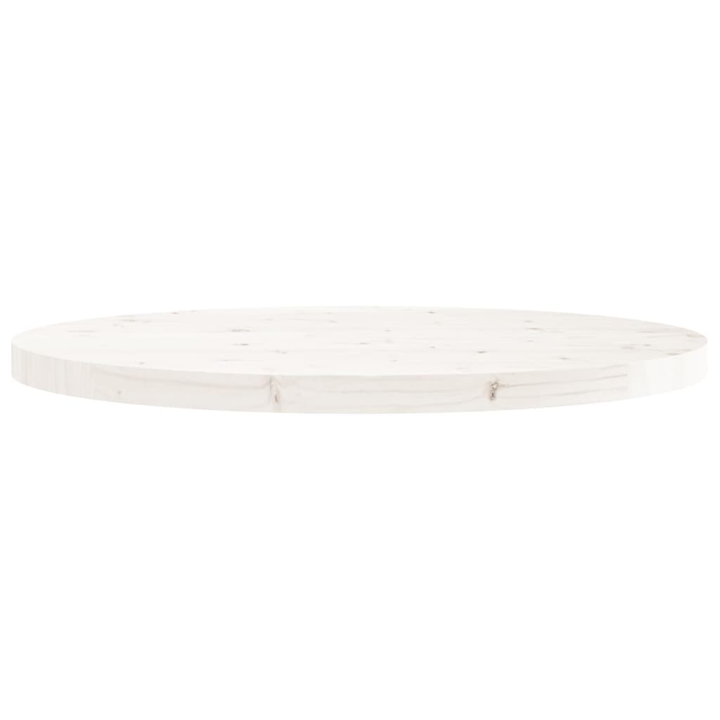 Tafelblad Rond Ø70X3 Cm Massief Grenenhout Wit