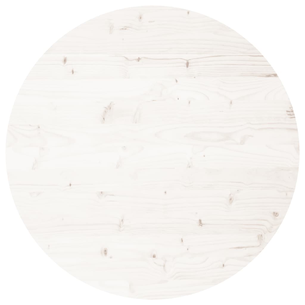 Tafelblad Rond Ø80X3 Cm Massief Grenenhout Wit