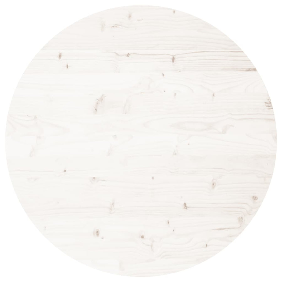 Tafelblad Rond Ø80X3 Cm Massief Grenenhout Wit