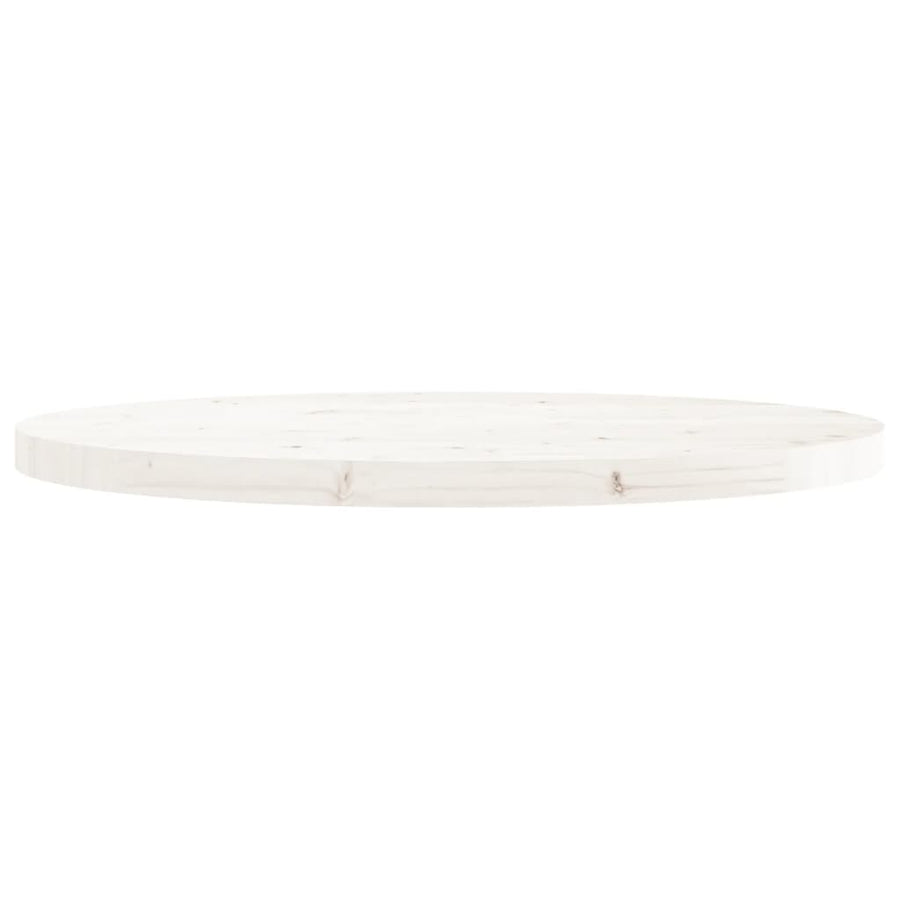 Tafelblad Rond Ø80X3 Cm Massief Grenenhout Wit