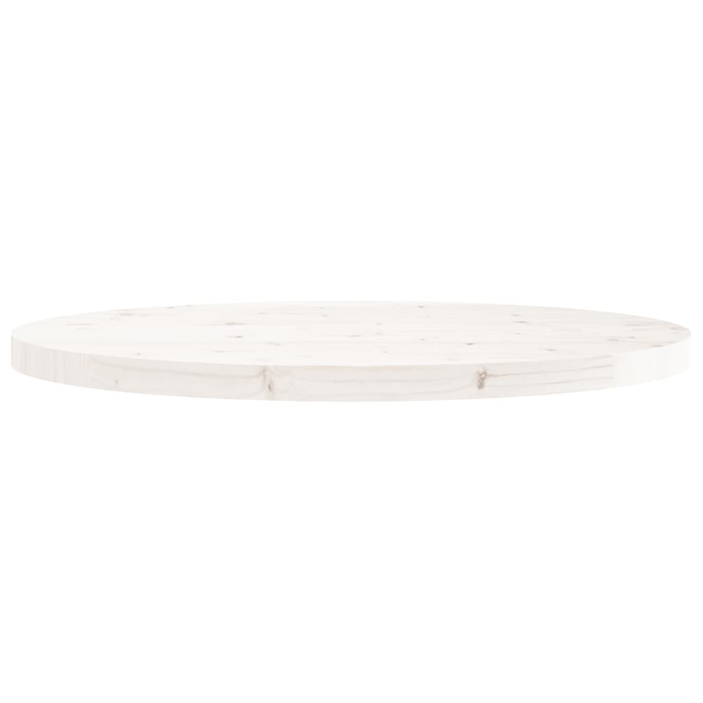 Tafelblad Rond Ø80X3 Cm Massief Grenenhout Wit