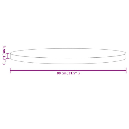 Tafelblad Rond Ø80X3 Cm Massief Grenenhout Wit