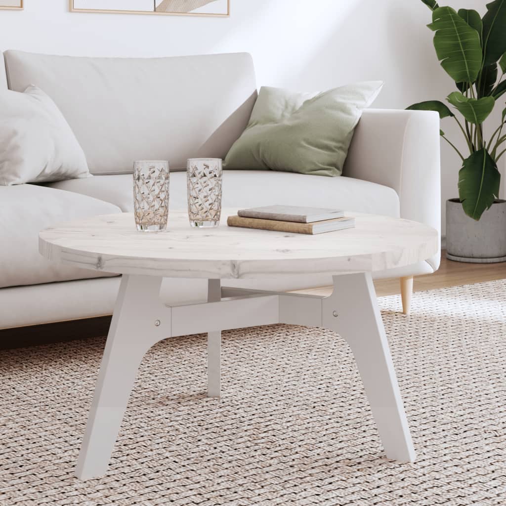 Tafelblad Rond Ø80X3 Cm Massief Grenenhout Wit