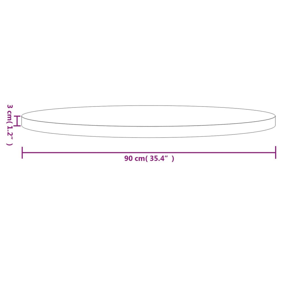 Tafelblad Rond Ø90X3 Cm Massief Grenenhout