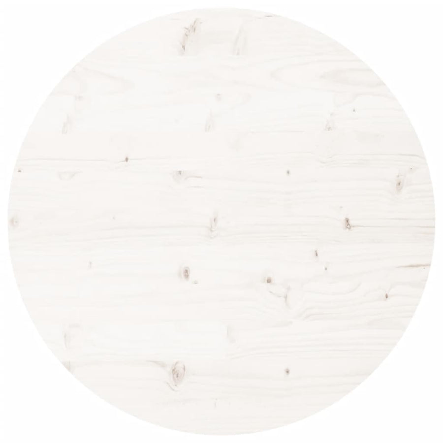 Tafelblad Rond Ø90X3 Cm Massief Grenenhout Wit