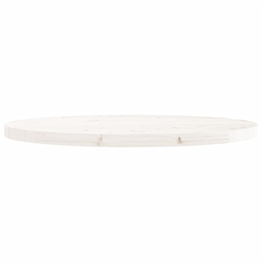 Tafelblad Rond Ø90X3 Cm Massief Grenenhout Wit