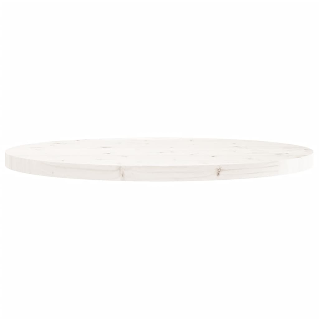 Tafelblad Rond Ø90X3 Cm Massief Grenenhout Wit