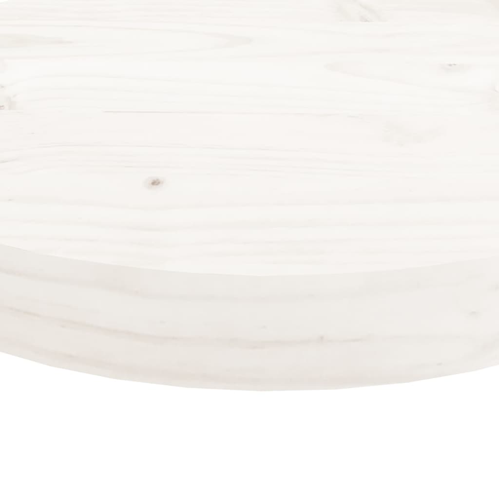 Tafelblad Rond Ø90X3 Cm Massief Grenenhout Wit