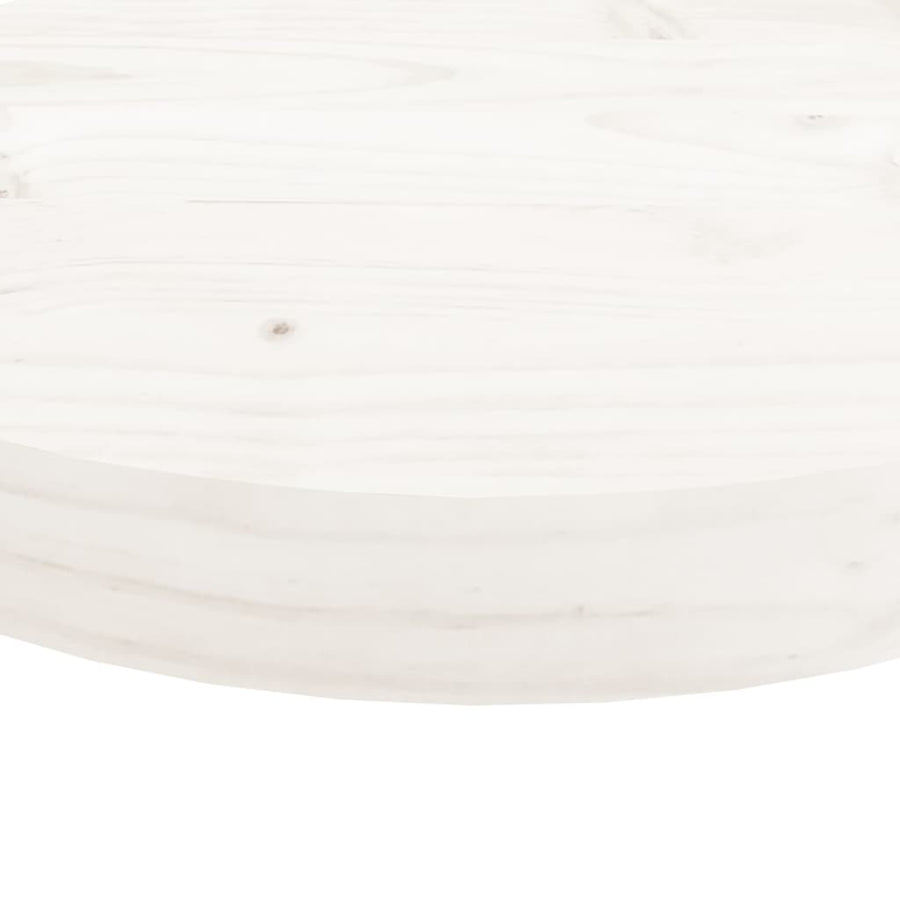 Tafelblad Rond Ø90X3 Cm Massief Grenenhout Wit