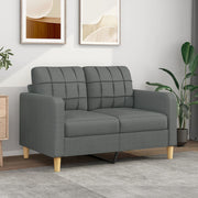 Tweezitsbank 120 cm stof donkergrijs