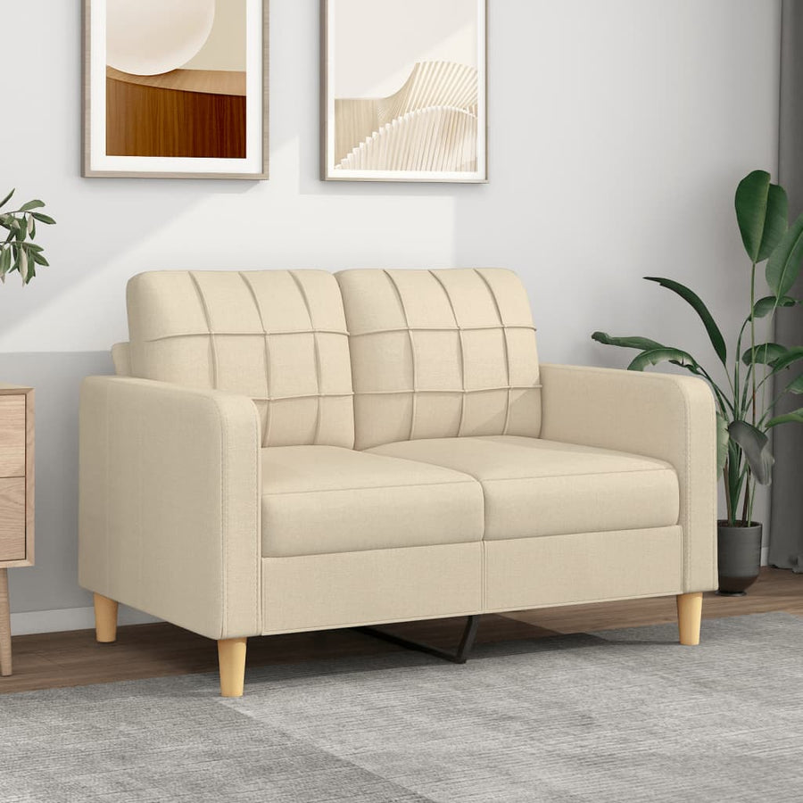Tweezitsbank Stof Kleurig 120 cm Crème