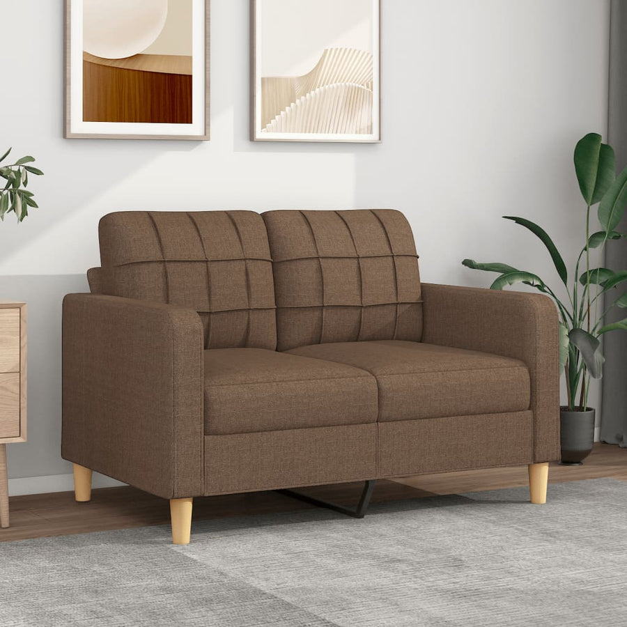 Tweezitsbank 120 Cm Stof Bruin