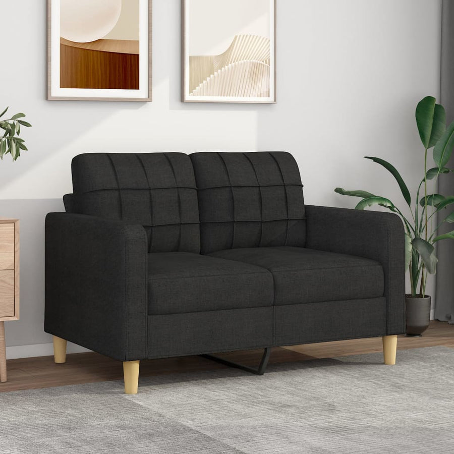 Tweezitsbank Stof 120 cm Zwart