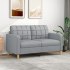 Two-seater sofa 140 cm fabric light grey
