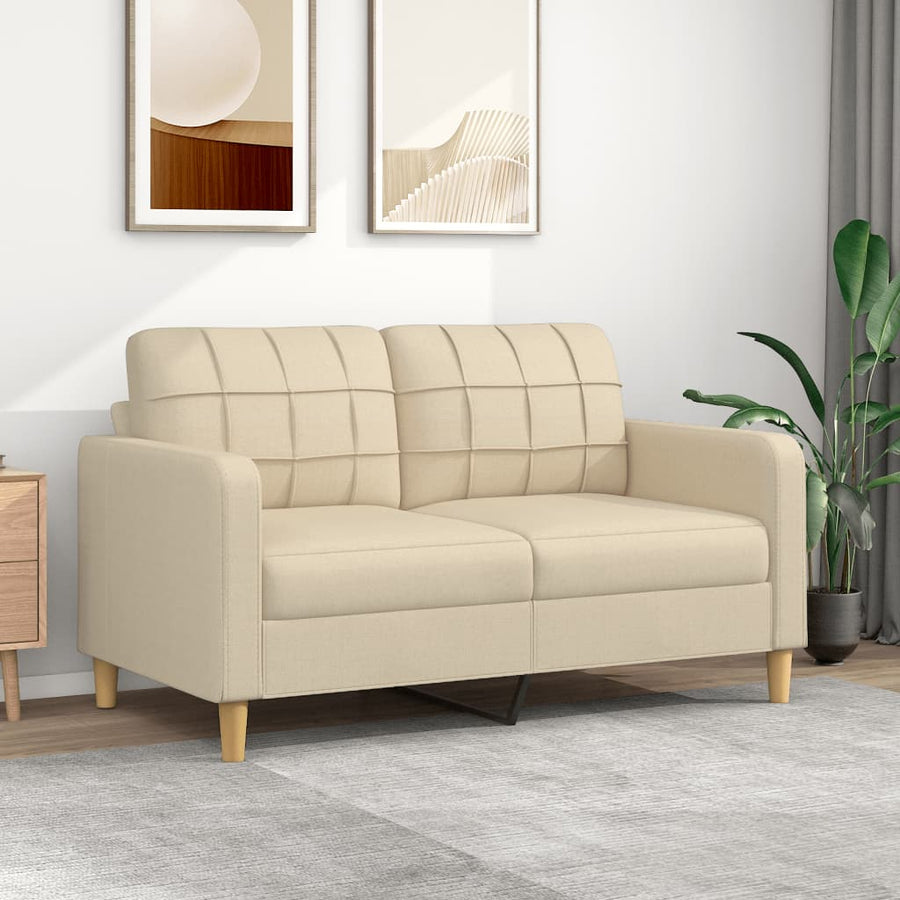 Tweezitsbank Stof Kleurig 140 cm Crème