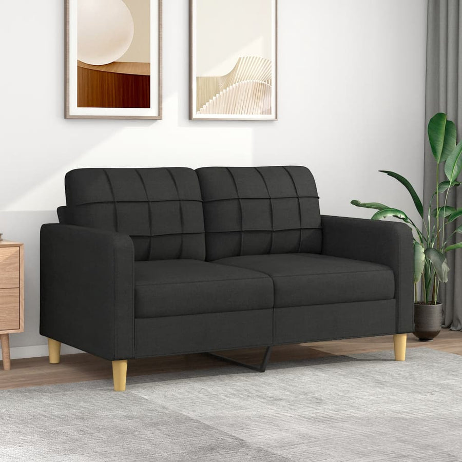 Tweezitsbank Stof 140 cm Zwart