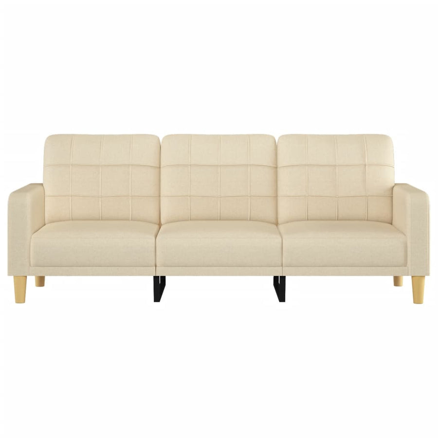 Driezitsbank Stof Kleurig 180 cm Crème