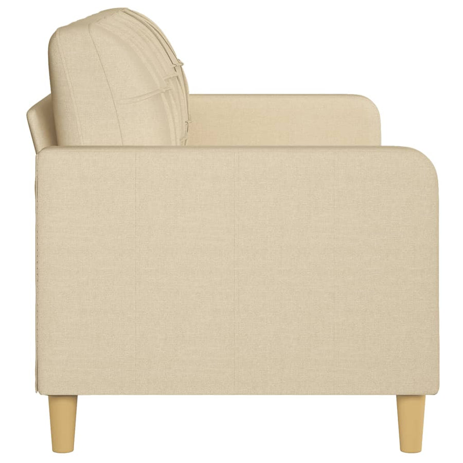 Driezitsbank Stof Kleurig 180 cm Crème