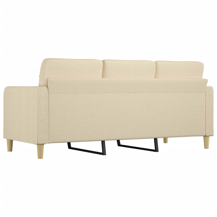 Driezitsbank Stof Kleurig 180 cm Crème