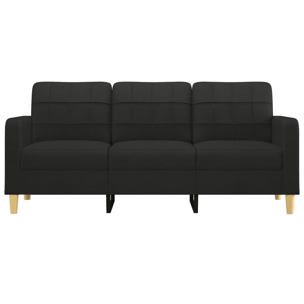 Driezitsbank Stof 180 cm Zwart