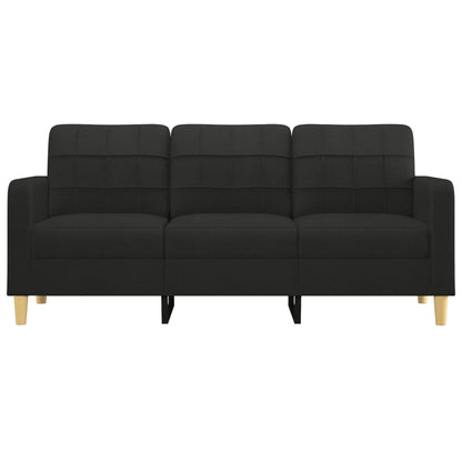 Driezitsbank Stof 180 cm Zwart