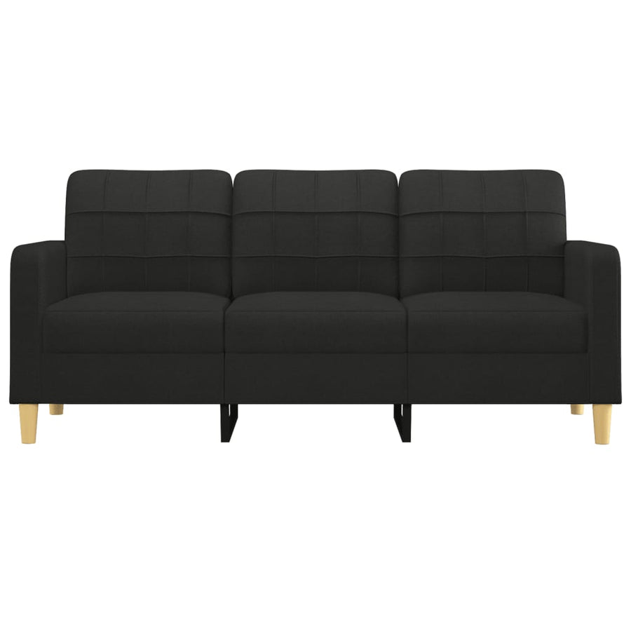Driezitsbank Stof 180 cm Zwart