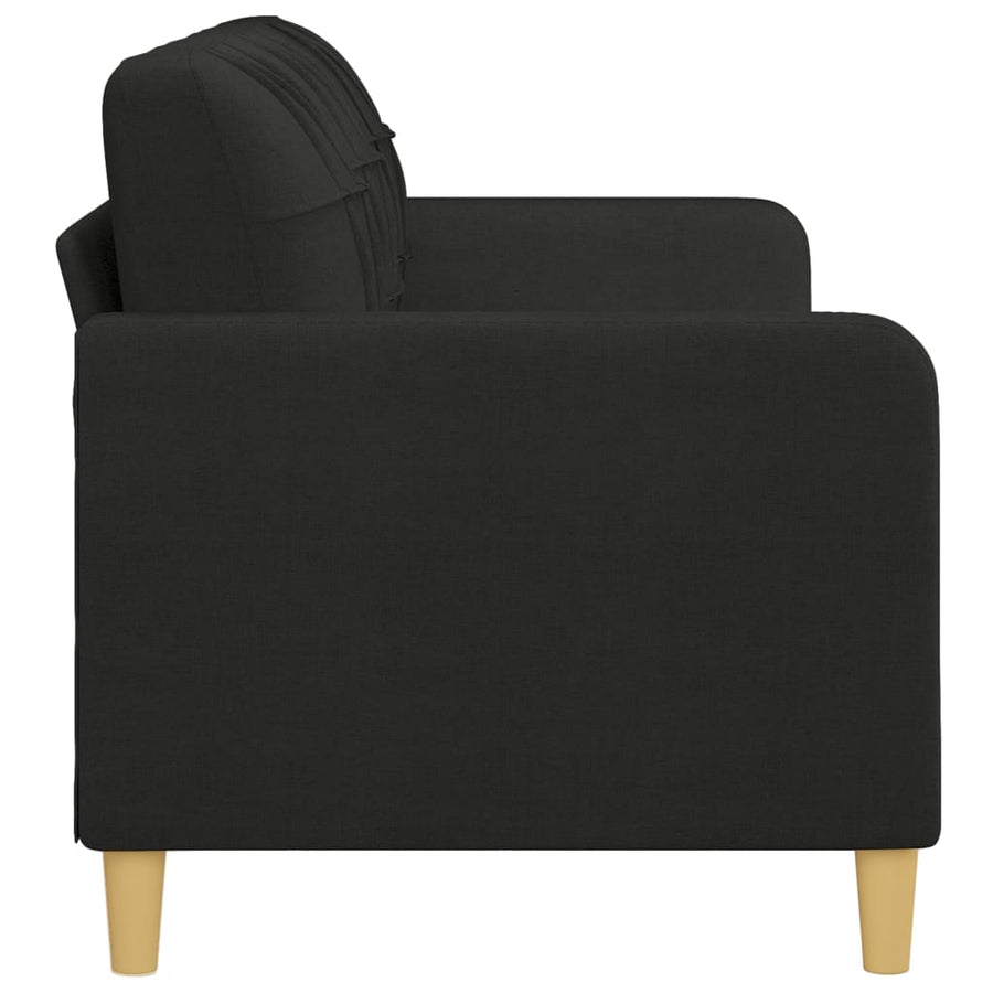 Driezitsbank Stof 180 cm Zwart