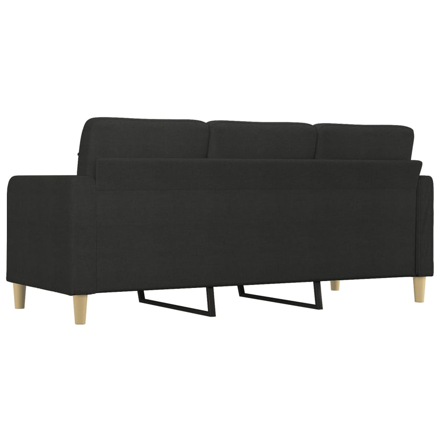Driezitsbank Stof 180 cm Zwart