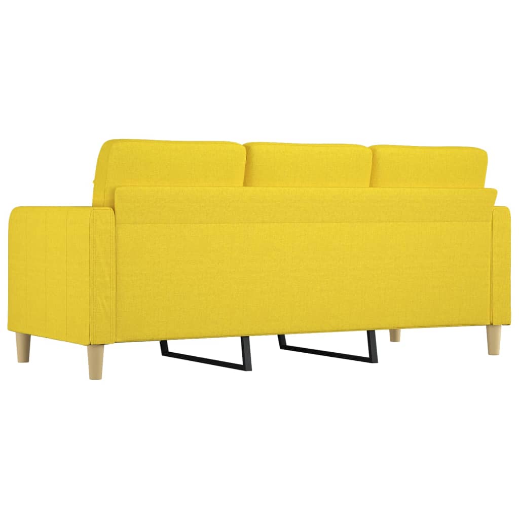 Driezitsbank Stof 180 cm Lichtgeel