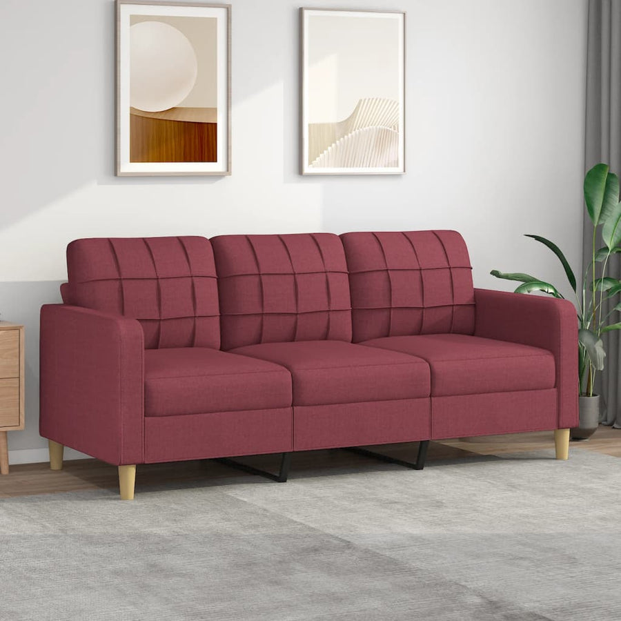 Driezitsbank Stof 180 cm Wijnrood