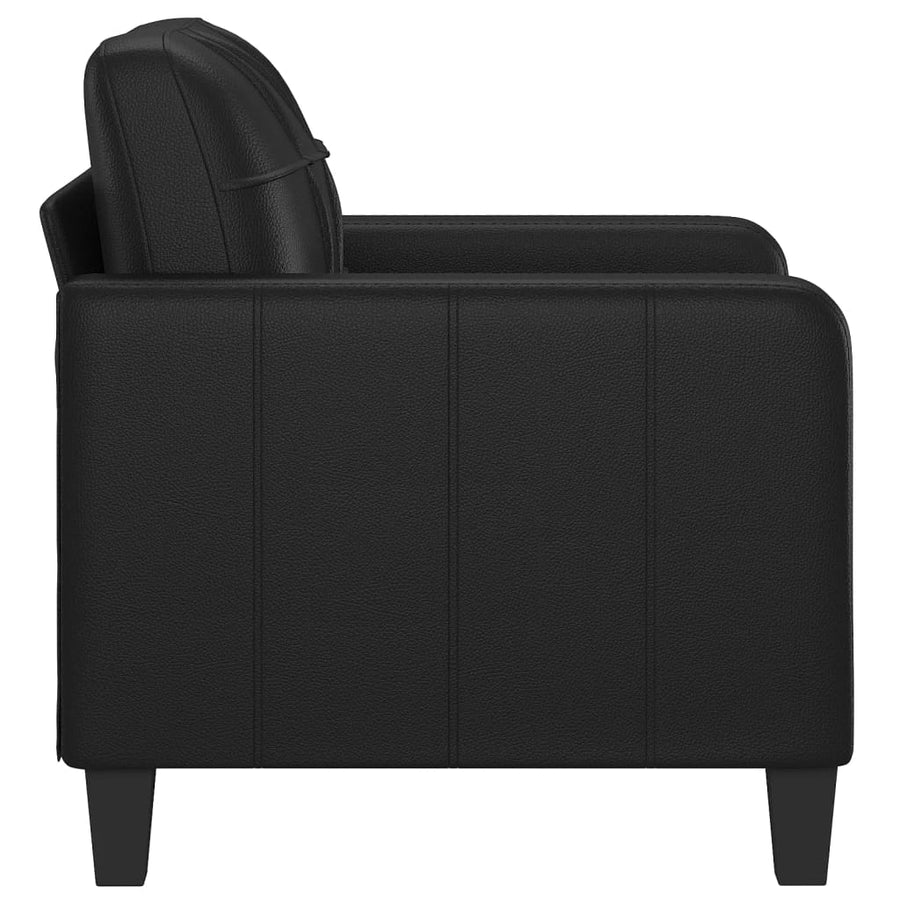 Fauteuil Kunstleer 60 cm Zwart