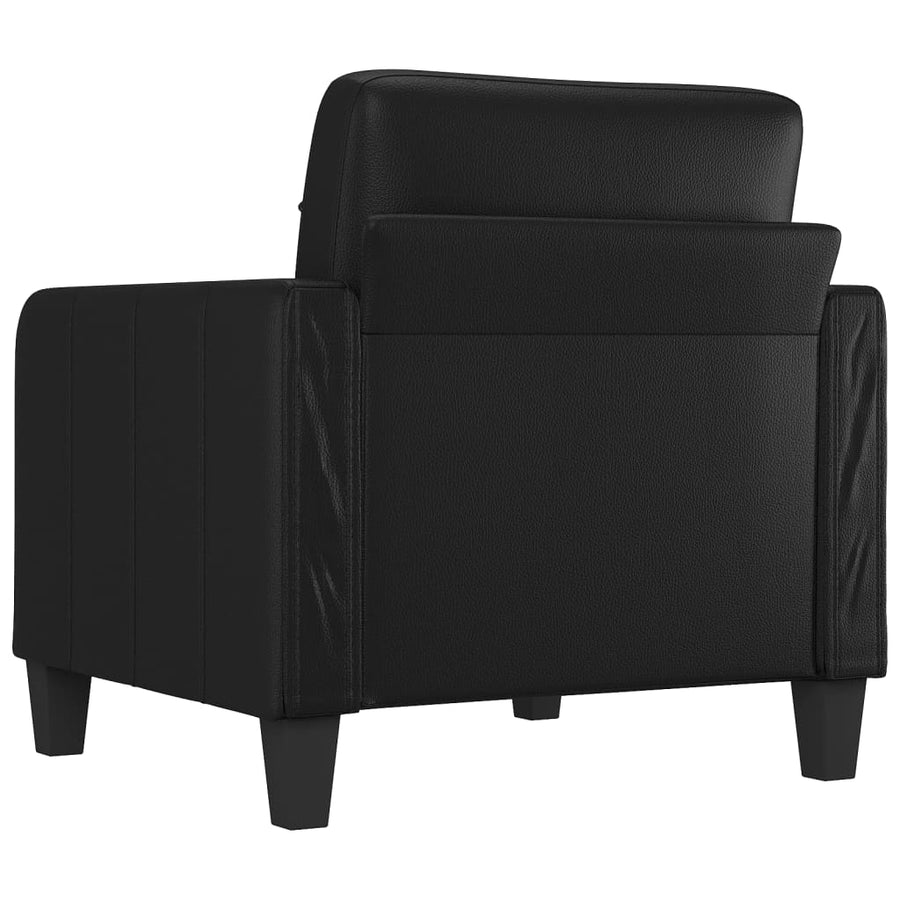 Fauteuil Kunstleer 60 cm Zwart