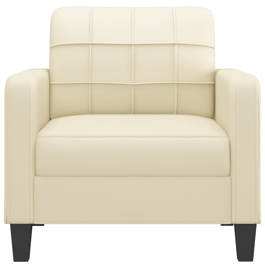 Fauteuil Kunstleer Kleurig 60 cm Crème