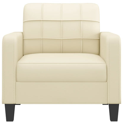 Fauteuil Kunstleer Kleurig 60 cm Crème
