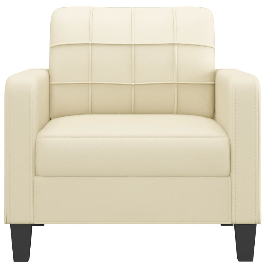 Fauteuil Kunstleer Kleurig 60 cm Crème