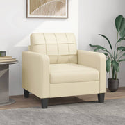 Fauteuil 60 cm kunstleer crème