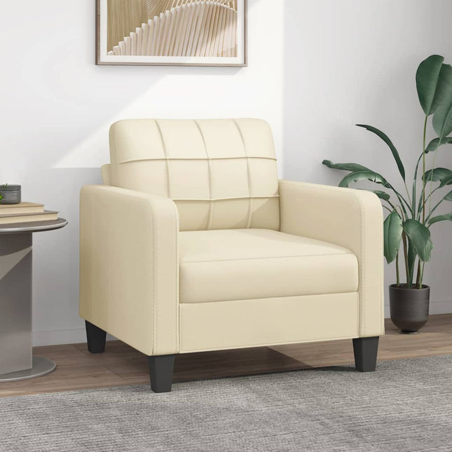 Fauteuil Kunstleer Kleurig 60 cm Crème