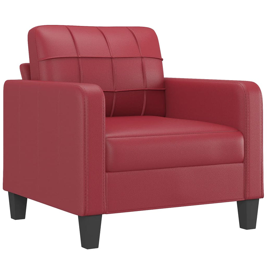 Fauteuil 60 Cm Kunstleer Wijnrood