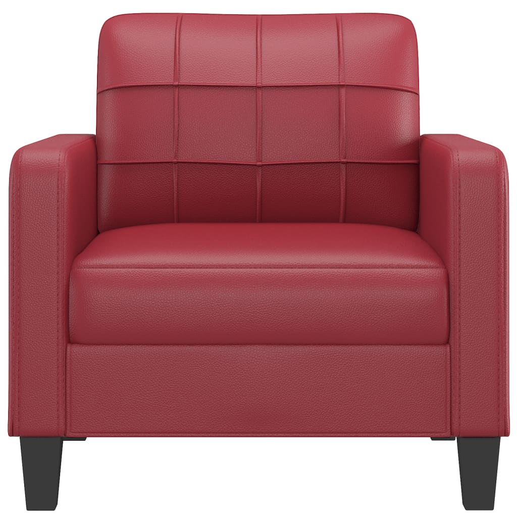 Fauteuil 60 Cm Kunstleer Wijnrood