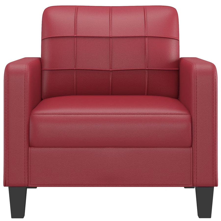 Fauteuil 60 Cm Kunstleer Wijnrood