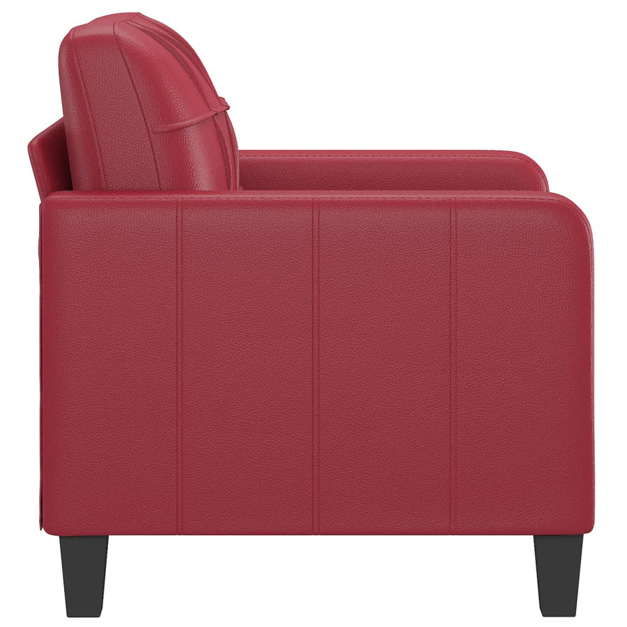 Fauteuil 60 Cm Kunstleer Wijnrood