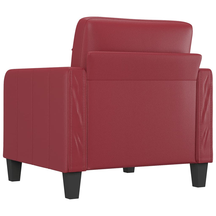 Fauteuil 60 Cm Kunstleer Wijnrood