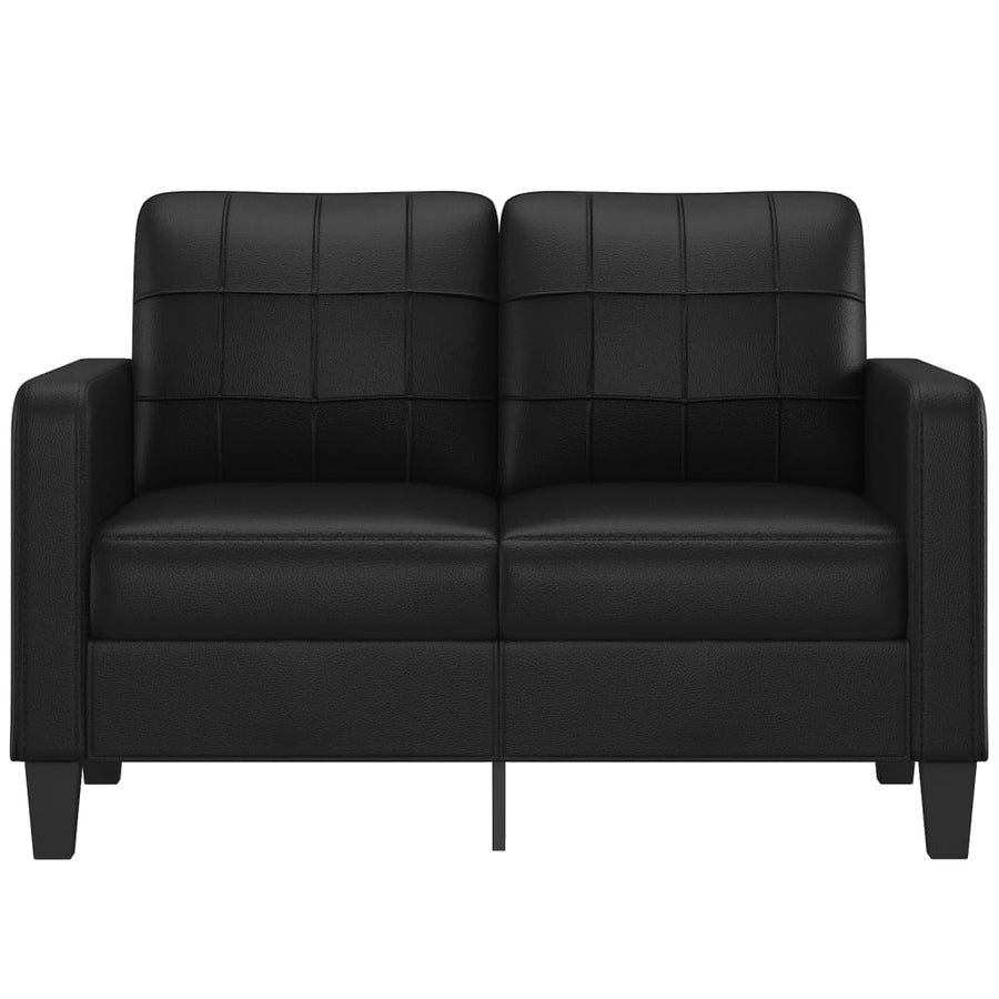 Tweezitsbank Kunstleer 120 cm Zwart