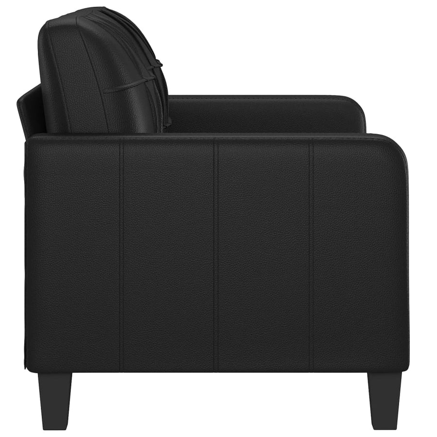 Tweezitsbank Kunstleer 120 cm Zwart