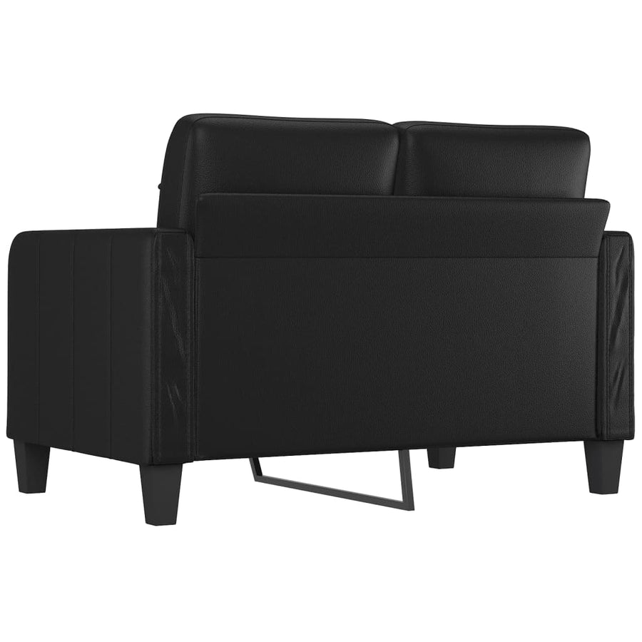 Tweezitsbank Kunstleer 120 cm Zwart