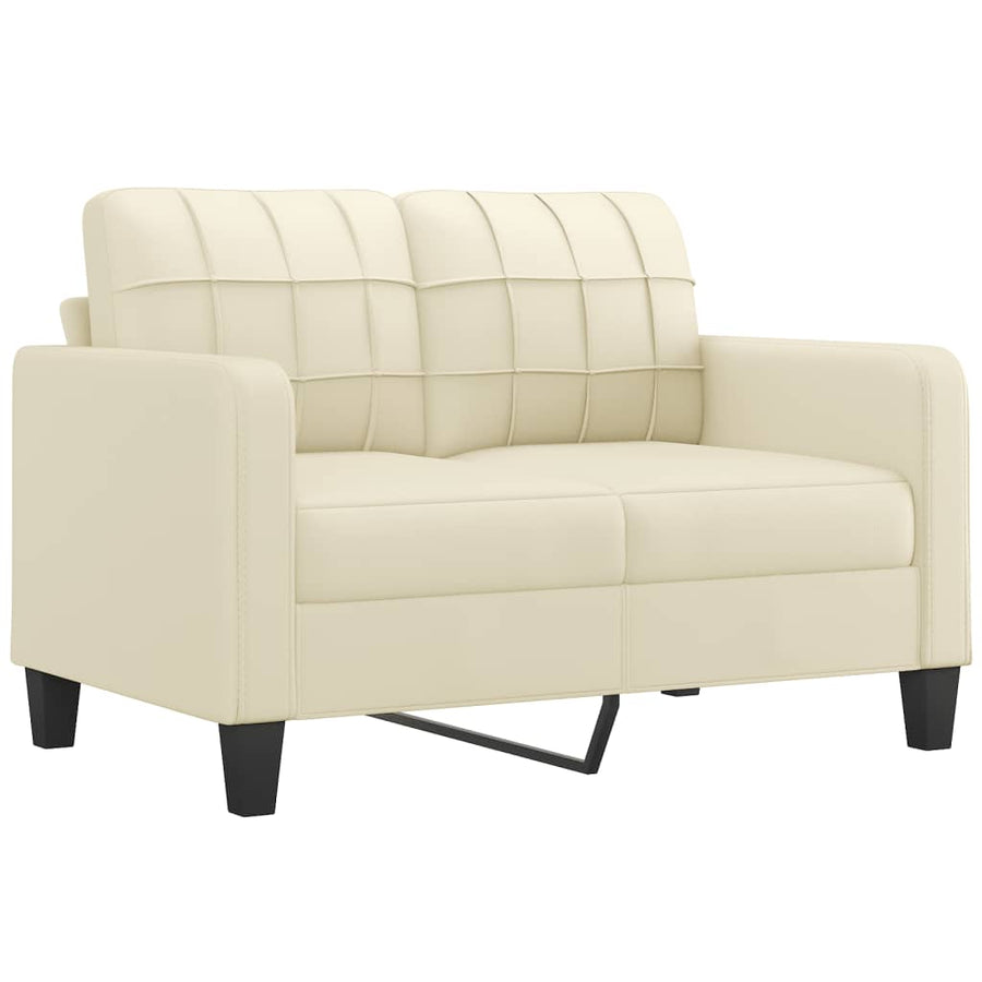 Tweezitsbank Kunstleer Kleurig 120 cm Crème
