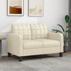 Two-seater sofa 120 cm faux leather cream