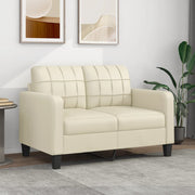 Tweezitsbank 120 cm kunstleer crème